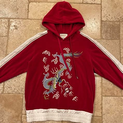 Gucci X Alessandro Michele Embroidered Dragon Red Applique 